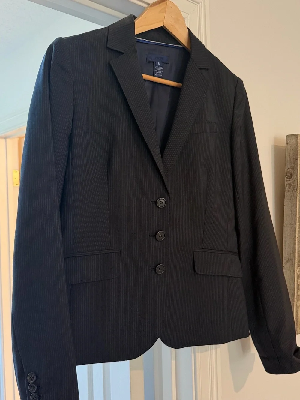 J. Crew Dark Blue  Pinstripe Women's Blazer